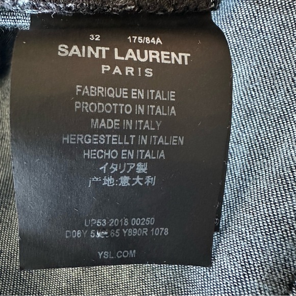 YVES SAINT LAURENT SKINNY VELVET LIKE BLACK PANTS JEANS MENS  AUTHENTIC - Picture 11 of 16